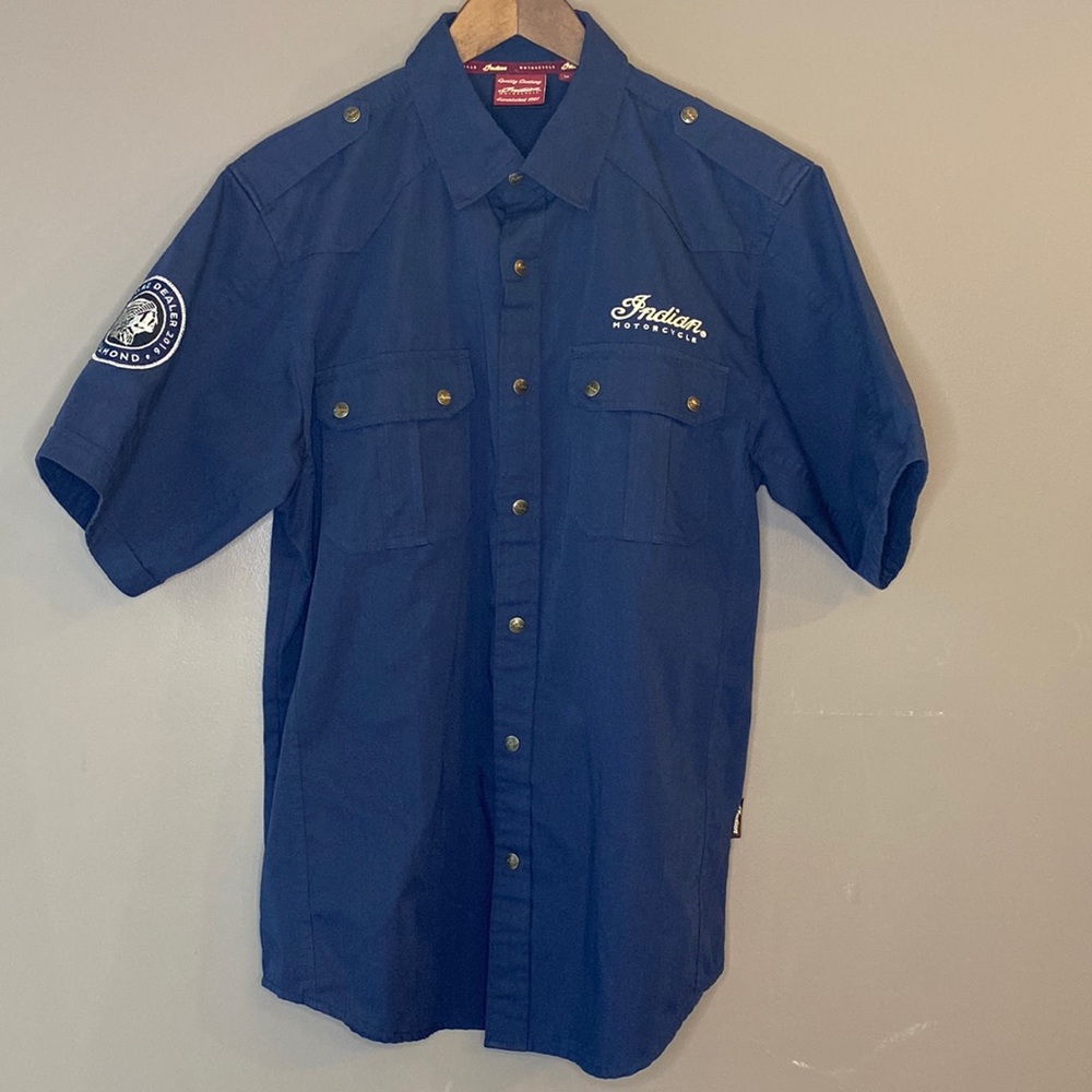 Indian Motorcycles Diamond Dealer Button Down Shirt Size Medium